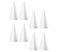 NULYLU Coni di Schiuma di Colore Chiaro in Polistirolo 8 Pezzi a Forma di Cono, Materiale Creativo Fai da Te Stimola la creatività, per Lavoretti di Natale e Scuola Materna