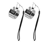 NULYLU Contatore a Clic Manuale in Metallo Portatile 2 Pezzi Cordino, Contapersone Clicker Ergonomico per Sport, Fiere e Monitoraggio Flusso Pubblico