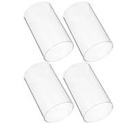 NULYLU Coperture in Vetro per Candele Trasparenti, Tubo Dritto 4 Pezzi | Borosilicato ad Alta Resistenza, Protezione Dalla Fiamma, per Piccoli Decori e Progetti Fai da Te