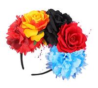 NULYLU Coroncina Floreale Per Feste Cerchietto Con Fiori Colorati Per Eventi Estivi e Cerimonie Accessorio Elegante Per Ragazze e Donne