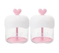 NULYLU Creatore Distributore di Schiuma Trasparente per Viso a Forma di Cuore in Plastica 2 Pezzi di Sapone Schiuma Rapida per Mani per Uso Domestico