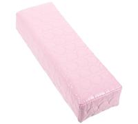 NULYLU Cuscino Poggiamani per Manicure in Pelle Pu Rosa a Righe, Supporto per Unghie Professionale Staccabile e Lavabile, per Nail Art Fai da Te e Saloni di Bellezza
