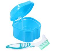 NULYLU Custodia Per Dentiere Con Spazzola Contenitore Per Ammollo Con Filtro Raccomandato Da Dentisti Pratica Scatola Per Dentiere e Apparecchi Dentali Design Facile Da Aprire e Chiudere