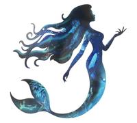 NULYLU Decorazione Murale di Sirena per Giardino Patio e Interni Arte Murale Elegante per Uso Esterno e Perfetta per Decorare La Piscina e Giardino