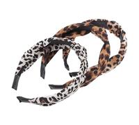 NULYLU Fasce per Chioma Donna 3 Pezzi Stampa Leopardata Annodata, Accessori Chic per Acconciature Quotidiane e Concerti