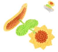 NULYLU Fermaglio Accessorio e Confortevole in Lana e Ferro Versatile Girasole Lavorato a Maglia per Chioma Bambina per Ogni Occasione Quotidiana