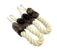 NULYLU Fermaporta in Cotone Beige 2 Pezzi Protezione Anticollisione per Finestre e Maniglie, Resistente All'usura e Adatto per Attirare L'attenzione del Cane