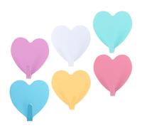 NULYLU Ganci Adesivi a Forma di Cuore in Ferro 6 Pezzi Design Delicato senza Foratura per Bagno e Camera da Letto
