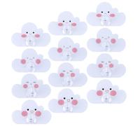 NULYLU Ganci Adesivi da Muro a Forma di Nuvola 12 Pezzi in Acrilico Bianco, Resistenti All'acqua Texture Delicata, per Studio e Corridoio