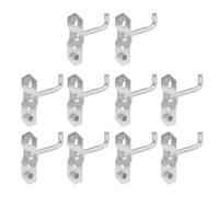 NULYLU Ganci Appendini per Attrezzi da Giardino e Garage, Set 10 Pezzi in Ferro Zincato da 50mm Rivestimento Liscio, Organizzatore da Parete per Officina e Capannone, Installazione