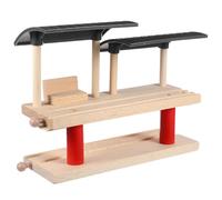 NULYLU Giocattolo in Legno per Piattaforma della Stazione Ferroviaria Doppio Piano Beige per Gioco Educativo e Creatività in Scenari di Gioco Fai-da-te