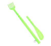 NULYLU Grattaschiena a Doppia Estremità e Calzascarpe Manuale Verde, Strumento Massaggiante Per Adulti, Comodo Da Usare Quotidianamente Per Schiena e Scarpe Strette