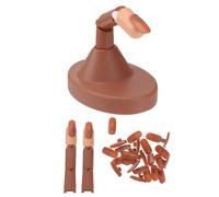 NULYLU Kit per Manicure Unghie Dito Finto in Abs Marrone, Facile da Trasportare e Pratico da Usare, la Formazione la Pratica Nail Art Professionale