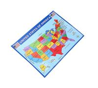 NULYLU Mappa Murale degli Stati Uniti Plastificata per Parete, Poster Educativo di Geografia Colori Brillanti, Mappa America per Aula e Stanza Ragazzi, Strumento di Apprendimento