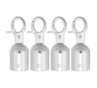 NULYLU Moschettone Terminale Corda in Lega di Alluminio Set da 4 Pezzi Adatto per Corda di Canapa e Funi Vip Design Funzionale per Controllo Folla e Decorazioni Moderne