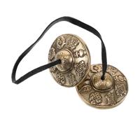 NULYLU Piatti Tingsha in Ottone Resistente, Cembali da Meditazione Compatti e Portatili, Strumento a Percussione per Yoga, Cerimonie Vajrayana e Rilassamento Sonoro Stile Stili multipli