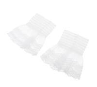 NULYLU Polsini in Pizzo Finti Staccabili in Chiffon Bianco 1 Paio