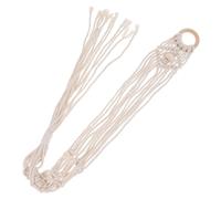 NULYLU Porta Chitarra da Parete in Corda di Cotone Beige Gancio Macramè, Supporto Stiloso e Resistente Non Deformabile, per Chitarra Acustica a Casa e Decorazione Muro