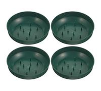 NULYLU Porta Fango Floreale Rotondo in Plastica Verde Ventosa Set 4 Pezzi Supporto per Composizioni di Fiori Secchi e Artificiali per Decorazioni Tavolo Compleanno e Anniversari