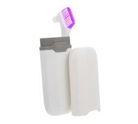 NULYLU Porta Spazzolini da Denti con Custodia da Viaggio 2 Pezzi Spazzolino Doppia Faccia per Pulizia Protesi Dentaria Setole Morbide Custodia Igienica per Viaggi e Trasferte