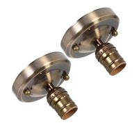 NULYLU Portalampada da Parete Retrò in Ferro e Alluminio Base per Lampada a Sospensione Attacco a Vite E27/E26 Set 2 Pezzi per Camera da Letto Corridoio e Balcone Accessorio per
