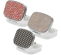 NULYLU Portapillole Tascabile in Lega di Zinco 2 Scomparti, Organizer Compatto per Medicinali, Confezione da 3 Pezzi per Viaggi e Tasca del Cappotto