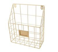 NULYLU Portariviste da Parete, Mensola Libri da Muro, Wall Mount Shelf in Ferro Oro, Salvaspazio, per Giornali e Riviste, per Stanza e Ufficio