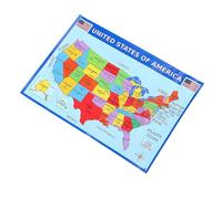 NULYLU Poster Mappa Dell'america 2 Pezzi 50x35 Cm, Grande Mappa Murale per Scuola Materna e Asilo, Materiale Scolastico Resistente per Apprendimento Educativo e Decorazione della Stanza
