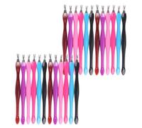NULYLU Raschietti per Cuticole Design Punta per Pulizia Unghie Set di 48 Pezzi in Plastica e Acciaio Inossidabile Strumenti Professionali per Nail Art e Uso Personale