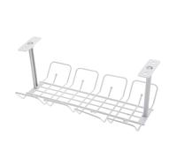 NULYLU Ripiano Portacavi Sotto Scrivania in Rete Resistente Grigio, Organizer per Cavi da Ufficio e Cucina, Vassoio Portaoggetti Sospeso per Gestione Multiprese e Adattatori