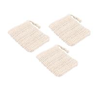 NULYLU Sacchetti per Sapone di Ramia 3 Pezzi Coulisse, Borsa Salvasapone a Rete Durevole per Bagno, Esfoliante Delicato e Asciugatura Rapida, per Doccia e Storage Sapone Naturale