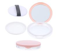 NULYLU Scatola per Polvere Libera da 5g in Plastica Rosa con 2 Puff, Contenitore Compatto per Trucco da Viaggio, per Trasporto Outdoor e Uscita