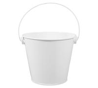 NULYLU Secchio in Latta Bianco per Raccolta Olio e Grasso, Piccolo Secchio Facile da Pulire per Barbecue in Giardino e Uso Decorativo