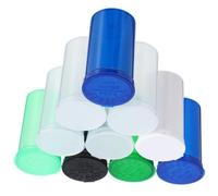 NULYLU Set 10 Pezzi Piccoli Contenitori Sigillati Trasparenti Coperchio a Scatto, Bottiglie da Viaggio per Medicinali Diametro 41Mm, Contenitori Plastica Vuoti per Uso Colore Casuale