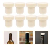 NULYLU Set 10 Tappi per Bottiglia di Vino in Materiale Sintetico Beige Sigillo Ermetico e Bordi Lisci, Accessori Unici per Vino Adatti a Casa e Regali