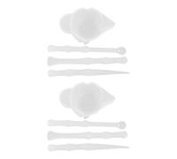 NULYLU Set 2 Kit Tazze in Silicone per Miscelare Pigmenti 8 Pezzi e Bastoncini di Agitazione, Coppe Integrate Bianche per Pittura e Resina Colore Casuale Riutilizzabile