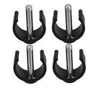 NULYLU Set 4 Pezzi Clip Porta Bastone da Passeggio in Plastica e Ferro Nero di Drenaggio e Antiscivolo per Stampelle e Deambulatore 25/28mm