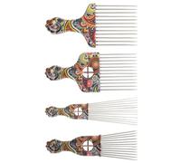 NULYLU Set di 4 Pettini per Chioma Afro in Abs, Pettine per Districare e Modellare i Ricci, Design Comodo e Stile Semplice per Acconciature Fai-da-te Stili multipli