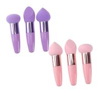 NULYLU Spugna Per Trucco a Doppia Estremità 3 Pezzi, Applicatore in Spugna Piatto Piccolo e Piumino Da Cipria Multifunzionale, Compatto Per Viaggio, Design a Fungo Per Pelle Radiosità, Per Ragazze