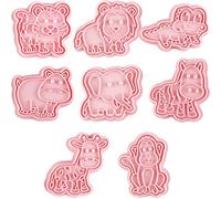 NULYLU Stampini per Biscotti Animali in Plastica 8 Pezzi Forme 3d per Pasticceria, Design Leggero e Facile da Sformare, per Regali e Dolci Natalizi