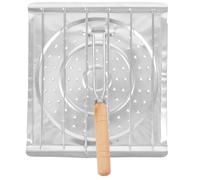 NULYLU Supporto Pieghevole per Tostapane in Acciaio Inox, Griglia Perforata per Pane e Tortilla, Teglia da Campeggio Versatile per Barbecue e Cucina all’Aperto