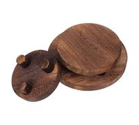 NULYLU Supporto Rotondo in Legno per Orchidee e Succulente, 3 Pezzi | Colore Caffè, Stile Rustico, Sostegno Stabile su Banco e Fioreria, Uso Versatile per Esposizione