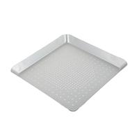 NULYLU Teglia Alta Lucentezza in Lega di Alluminio per Pizza Quadrata Fori da 3mm e Facile da Sformare, per Cottura Domestico