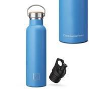 NUMADA-Bottiglia personalizzata con nome blu 600ml in acciaio inossidabile con rivestimento in ceramica | 24H freddo e 12H caldo | Bocca larga | Senza BPA | Include 2 cappellini (1 sport) e borsa