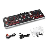 Numark Mixtrack Go Controller DJ Bluetooth Compatto con Stems Control | Mixer DJ 2 Deck, Principianti e DJ Mobili, Smart Fader, USB-C, Serato DJ Lite e Algoriddim Djay Inclusi, Gen 4