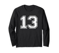 Number 13 Distressed Vintage Thirteen Sport Practice Team Maglia a Manica