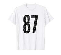 Number 87 Distressed Vintage Sports Training Practice Team Maglietta