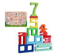 Number Building Blocks, 1-10 Math Tower Set, Educational Stackable Cubes, Fine Motor Skill Trainer with Color Recognition, Ideal for Toddler, Preschool, Kids and Learning Play