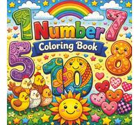 Number: Coloring Book, 1 to 10 Number pages to count and color.