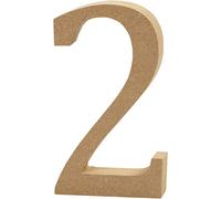 Number, H: 8 cm, MDF, 2, 1pc